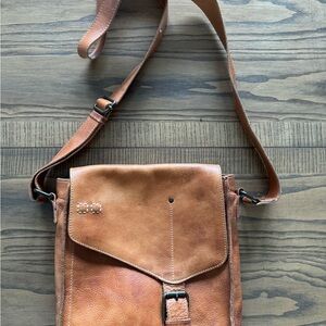 Bed Stu Tan Leather Crossbody Messenger Bag